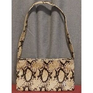 Steve Madden Snakeskin Print Baguette Bag Trendy‎ Shoulder Bag Purse Y2K